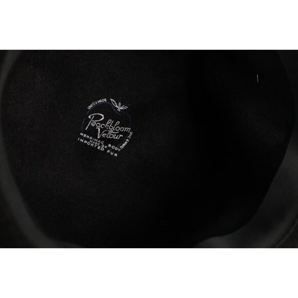 Vtg 50s 60s Streetwear Genuine Animal Fur Cloche Hat Cap Black Womens Medium USA main image 3